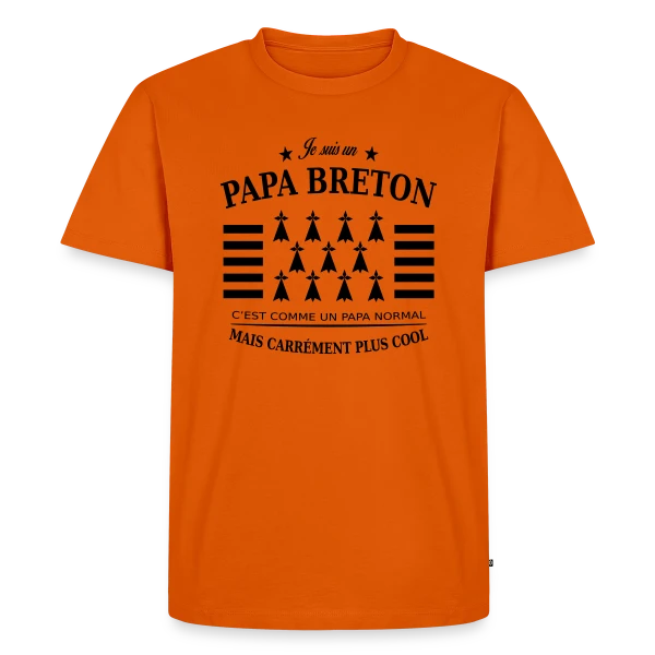 Maquette de T-shirt Premium bio Homme « Papa Breton Authentique » à personnaliser