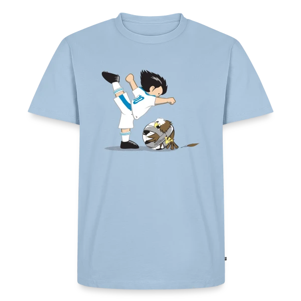 Maquette de T-shirt Premium bio Homme « Le Tir Précis de l'Aigle » à personnaliser
