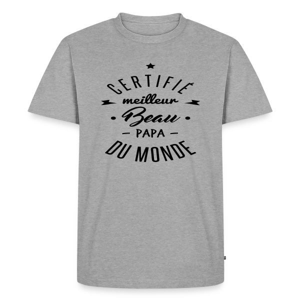Maquette de T-shirt Premium bio Homme « Meilleur Beau-Papa du Monde » à personnaliser