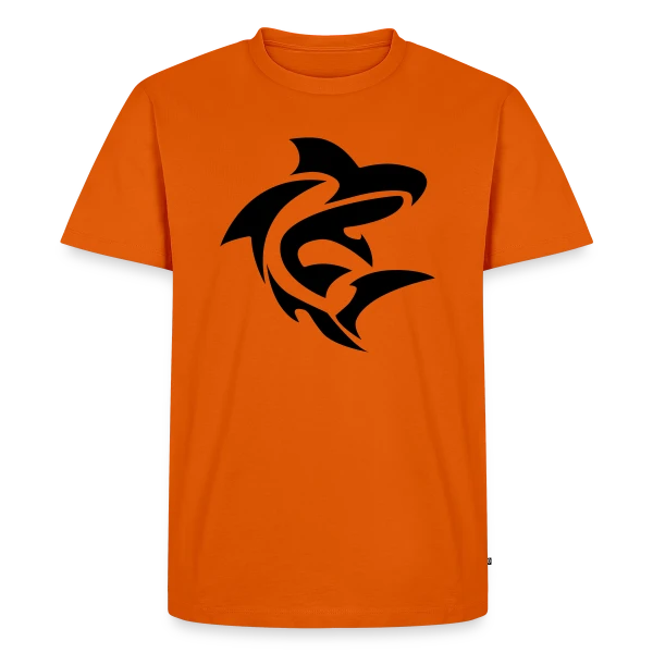 Maquette de T-shirt Premium bio Homme « Requin Élégant des Profondeurs » à personnaliser