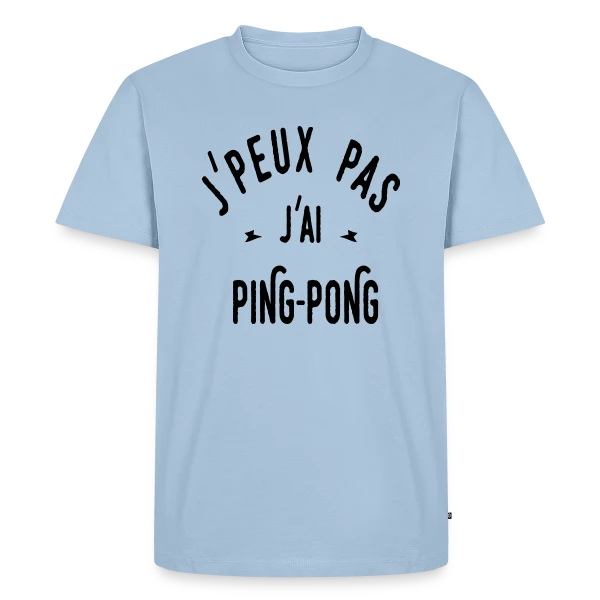 Maquette de T-shirt Premium bio Homme « J'peux Pas, J'ai Ping Pong ! » à personnaliser