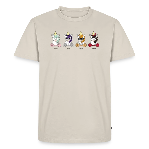 Maquette de T-shirt Premium bio Homme « Les Licornes Enchantées » à personnaliser
