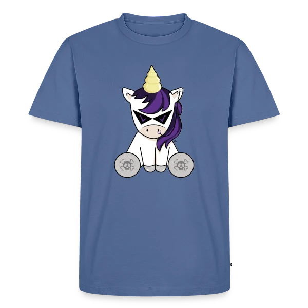 Maquette de T-shirt Premium bio Homme « Licorne Grunge : Rebelle et Mystérieuse » à personnaliser