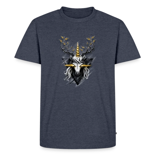 Cerf Licorne Doré sur T-shirt Premium bio Homme