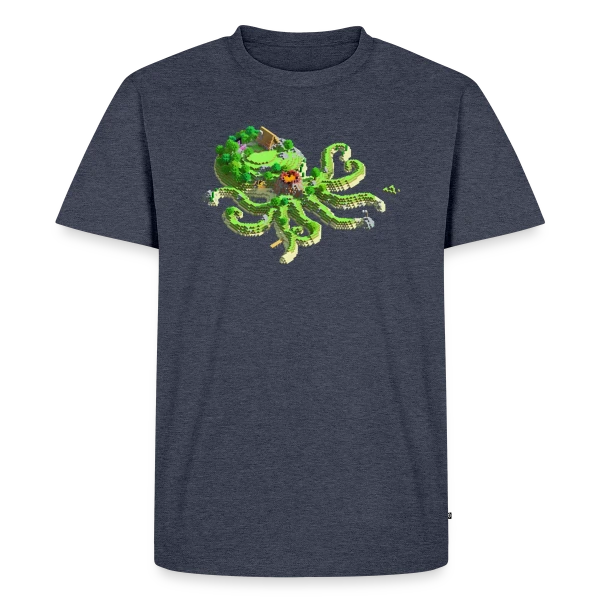 Maquette de T-shirt Premium bio Homme « OctoCraft - L'île aux pieuvres » à personnaliser