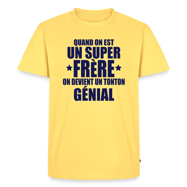 Maquette de T-shirt Premium bio Homme « On Devient un Tonton Génial » à personnaliser