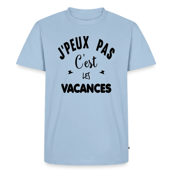 Maquette de T-shirt Premium bio Homme « C'est les Vacances ! » à personnaliser
