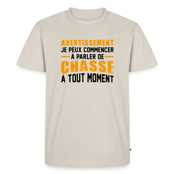 Chasseur : Attention Humour Sauvage ! sur T-shirt Premium bio Homme