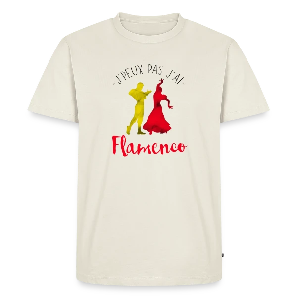 Maquette de T-shirt Premium bio Homme « J'peux pas j'ai Flamenco » à personnaliser