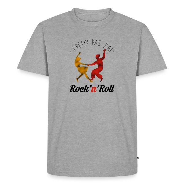 Maquette de T-shirt Premium bio Homme « J'peux pas, j'ai Rock » à personnaliser