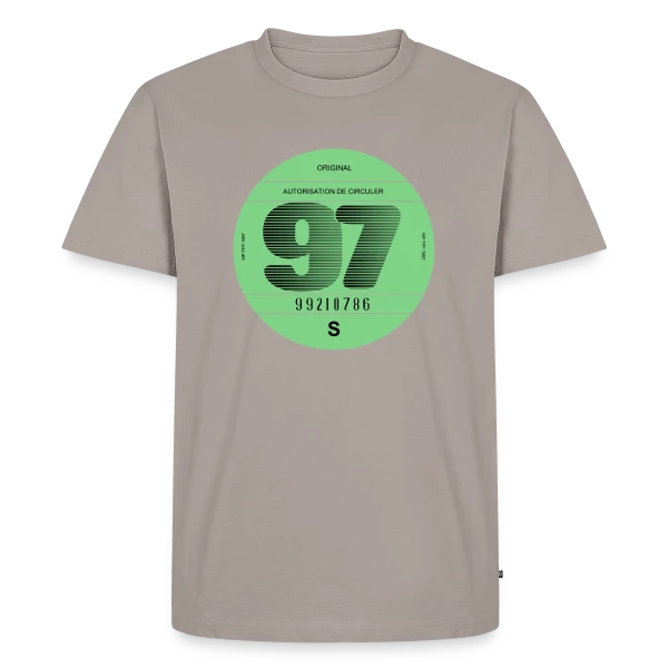Maquette de T-shirt Premium bio Homme « France Rétro 1997 : L'Icône Automobile Vintage » à personnaliser