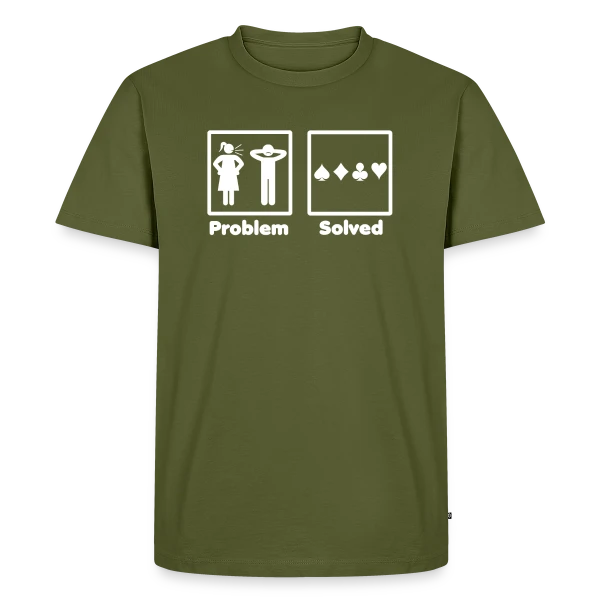 Maquette de T-shirt Premium bio Homme « Problème Résolu: Poker! » à personnaliser
