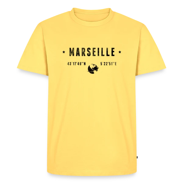 Marseille Coordonnées Globe sur T-shirt Premium bio Homme