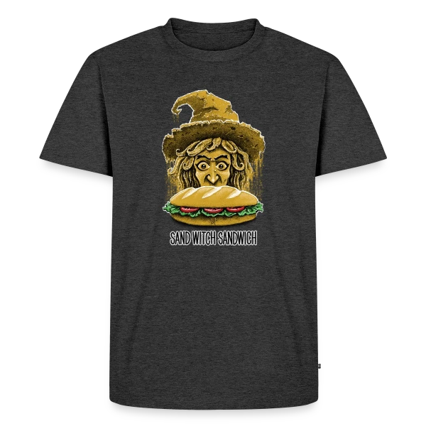 Maquette de T-shirt Premium bio Homme « Sorcière des Sables & Son Sandwich » à personnaliser