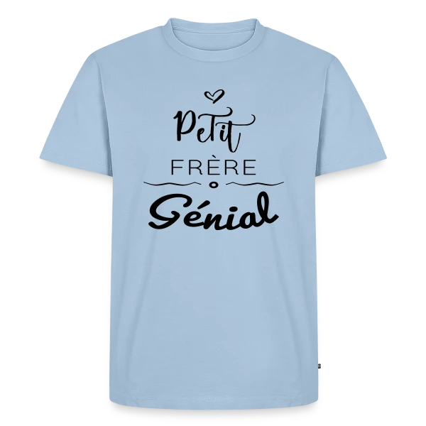 Maquette de T-shirt Premium bio Homme « Petit Frère Génial » à personnaliser