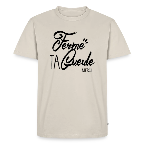 Maquette de T-shirt Premium bio Homme « Humour : Chut ! Message Subtil » à personnaliser