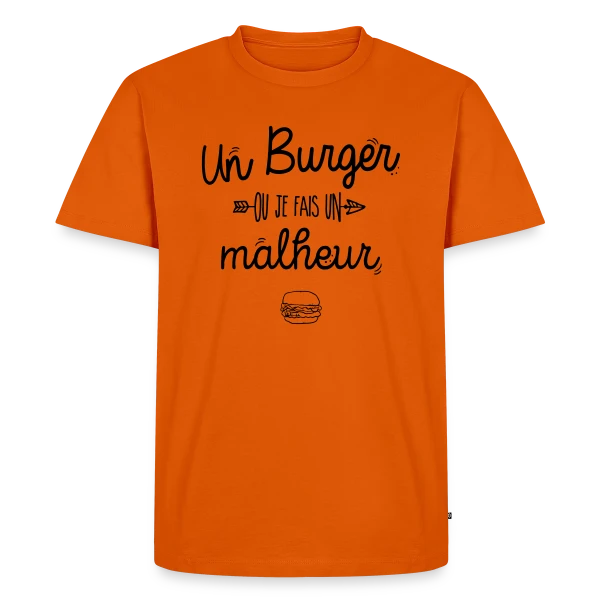 Maquette de T-shirt Premium bio Homme « L'Empereur du Burger » à personnaliser