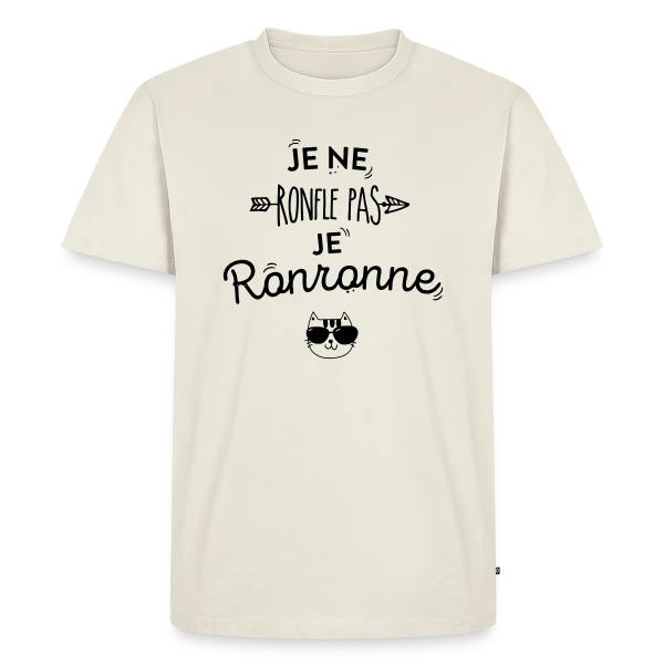 Maquette de T-shirt Premium bio Homme « Je Ronronne » à personnaliser