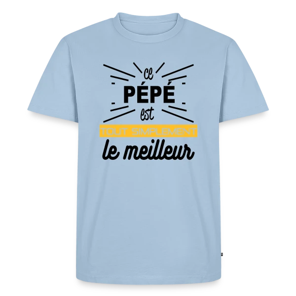 Maquette de T-shirt Premium bio Homme « Pépé : Simplement le Meilleur » à personnaliser