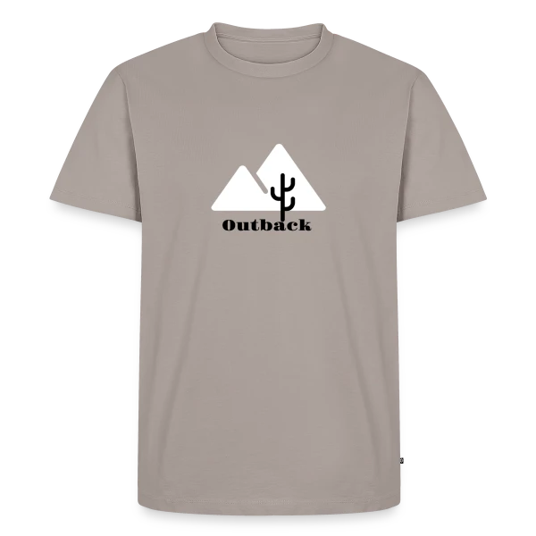 Maquette de T-shirt Premium bio Homme « Outback Cactus Désert » à personnaliser