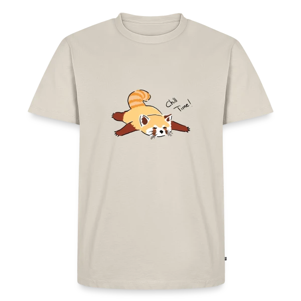Maquette de T-shirt Premium bio Homme « Panda Roux Détente » à personnaliser