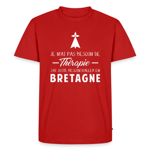 Maquette de T-shirt Premium bio Homme « Thérapie Bretagne » à personnaliser