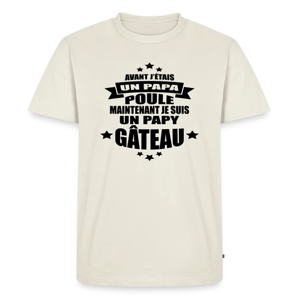 Maquette de T-shirt Premium bio Homme « Papy Gâteau : Le Meilleur Grand-Père Affectueux » à personnaliser