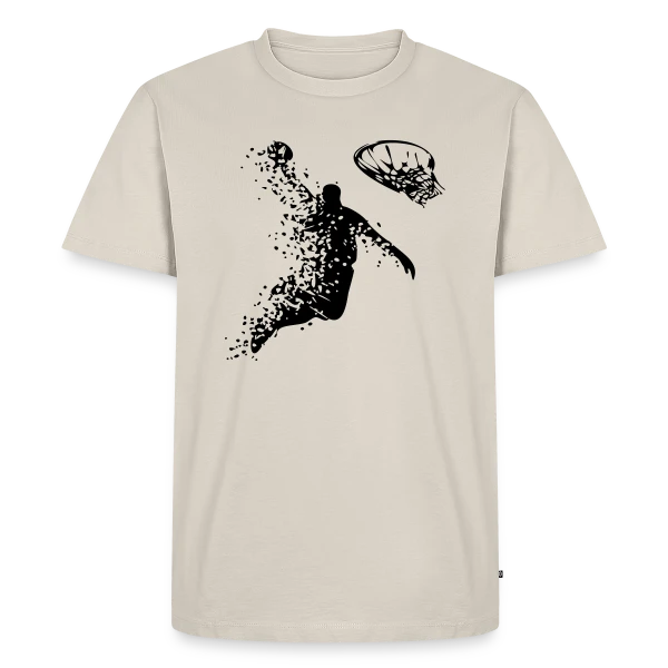 Maquette de T-shirt Premium bio Homme « Passion Basketball : Le Donqueo » à personnaliser