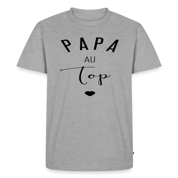 Maquette de T-shirt Premium bio Homme « PAPA AU TOP » à personnaliser
