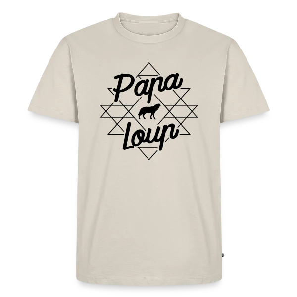 Maquette de T-shirt Premium bio Homme « Papa Loup : Le Chef de Meute » à personnaliser
