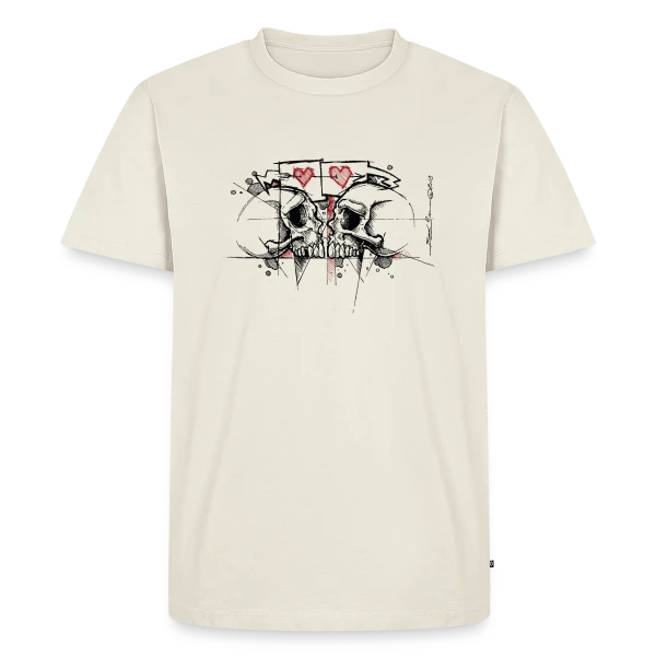 Maquette de T-shirt Premium bio Homme « Amants Éternels » à personnaliser