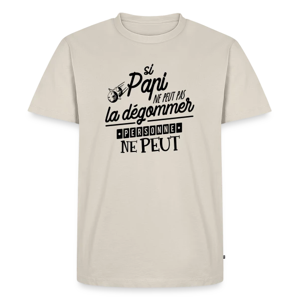 Maquette de T-shirt Premium bio Homme « Papi Champion de Pétanque » à personnaliser