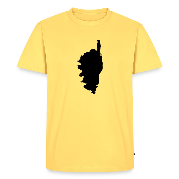 Maquette de T-shirt Premium bio Homme « Silhouette Carte Corse » à personnaliser