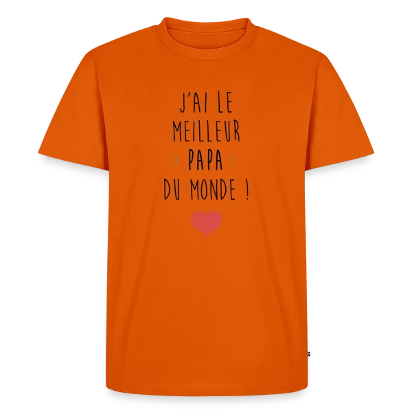 Maquette de T-shirt Premium bio Homme « J'ai le Meilleur Papa du Monde - Déclaration d'Amour » à personnaliser
