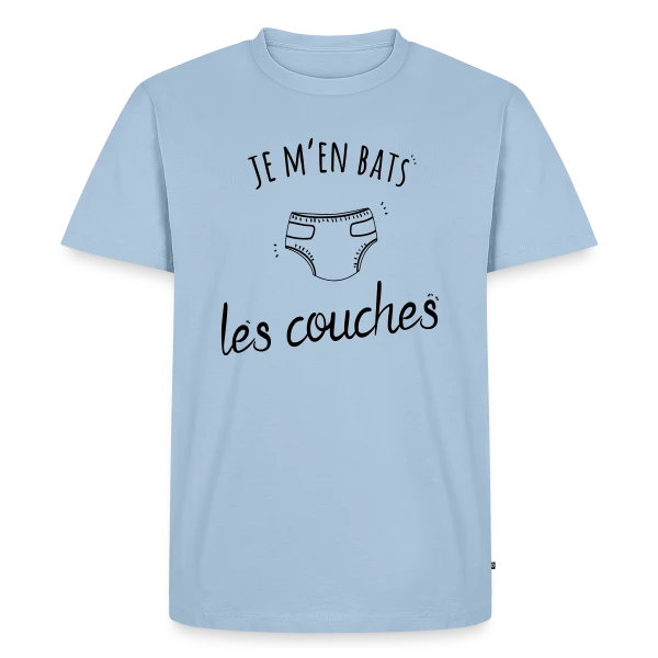 Humour "Je M'en Bats Les Couches" - Idée Cadeau Drôle sur T-shirt Premium bio Homme