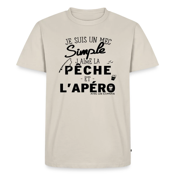 "Pêche & Apéro" : L'Humour du Pêcheur Relax sur T-shirt Premium bio Homme