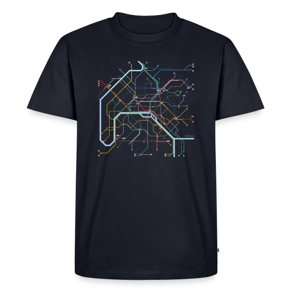 Plan Métro Paris Coloré sur T-shirt Premium bio Homme