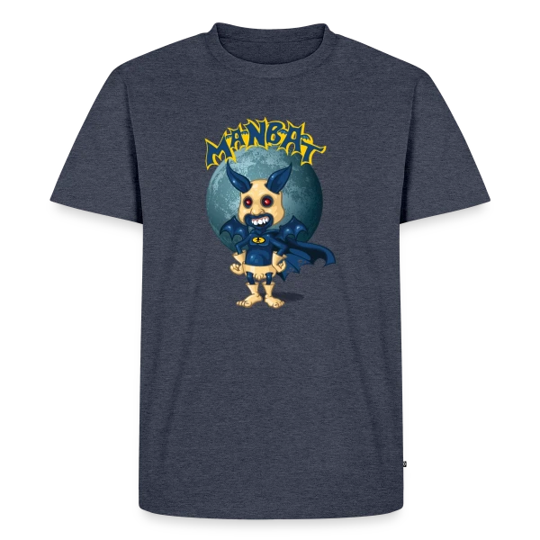 Maquette de T-shirt Premium bio Homme « Man-Bat - Le Super Héros Volant » à personnaliser