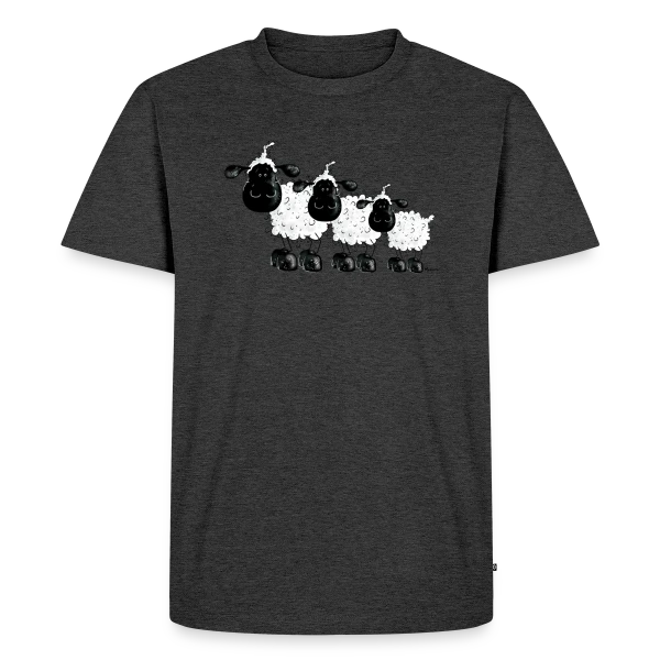 Maquette de T-shirt Premium bio Homme « Trois Petits Moutons Rêveurs » à personnaliser