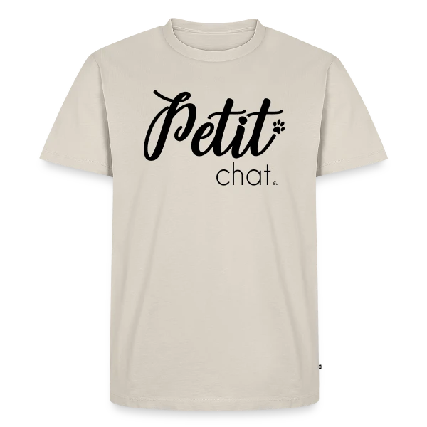 Maquette de T-shirt Premium bio Homme « Adorable Petit Chat » à personnaliser