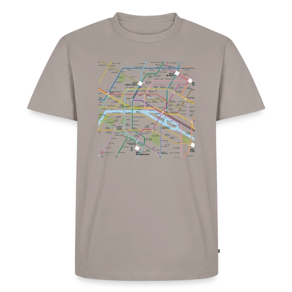 Plan Métro Parisien sur T-shirt Premium bio Homme