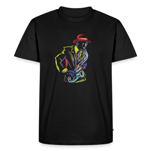 Saxophoniste Jazz Fanfare sur T-shirt Premium bio Homme