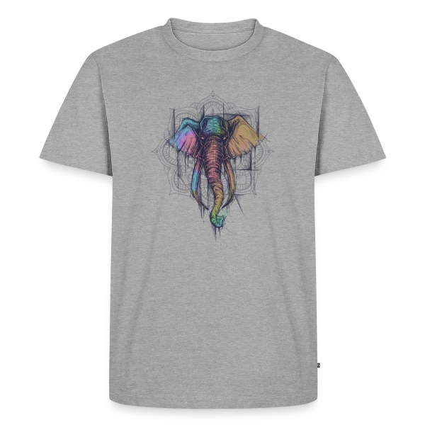 Éléphant Mandala Coloré - Harmonie Spirituelle sur T-shirt Premium bio Homme