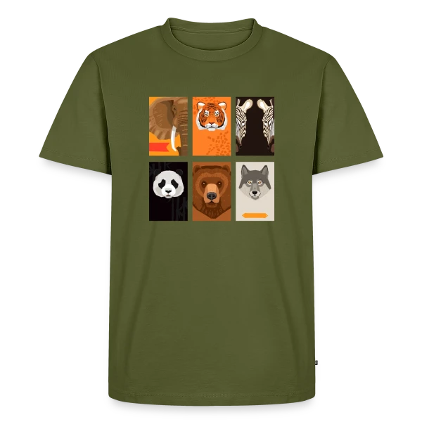 Animaux Sauvages Stylisés sur T-shirt Premium bio Homme