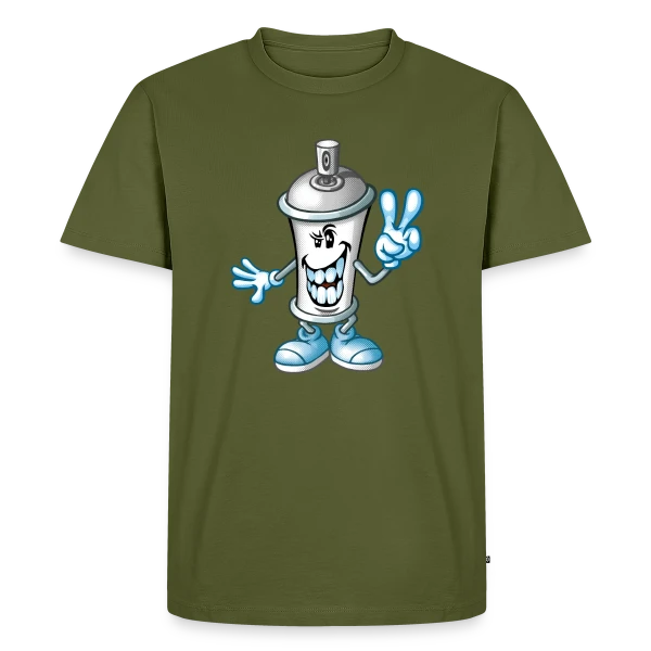 Maquette de T-shirt Premium bio Homme « Bombe de Peinture Cartoon : Street Art Fun » à personnaliser