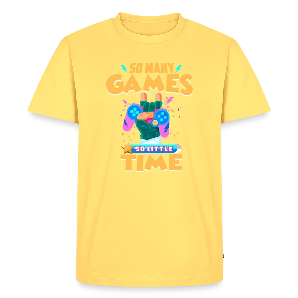 Maquette de T-shirt Premium bio Homme « Style Gaming Rétro » à personnaliser