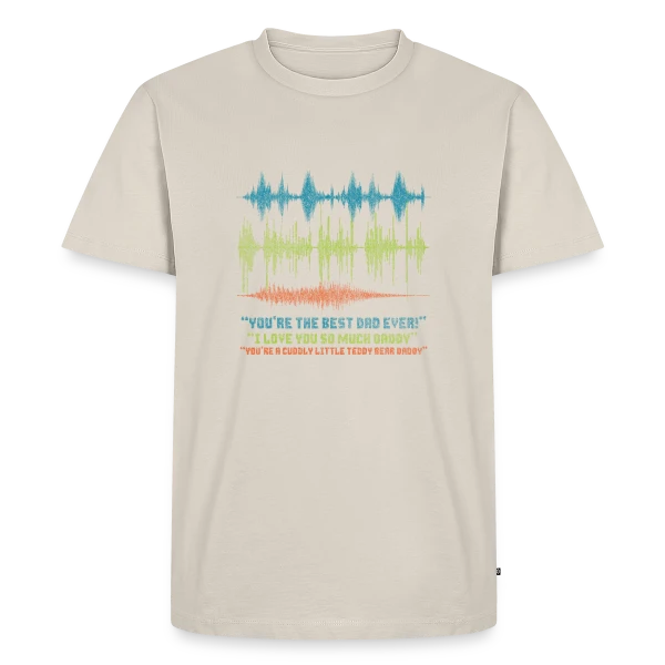 Maquette de T-shirt Premium bio Homme « 'Merci Papa' - Le Cadeau Unique d'une Fille à son Père » à personnaliser