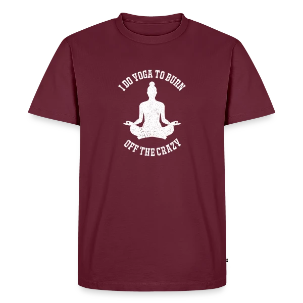 Maquette de T-shirt Premium bio Homme « Humour Yoga Drôle » à personnaliser