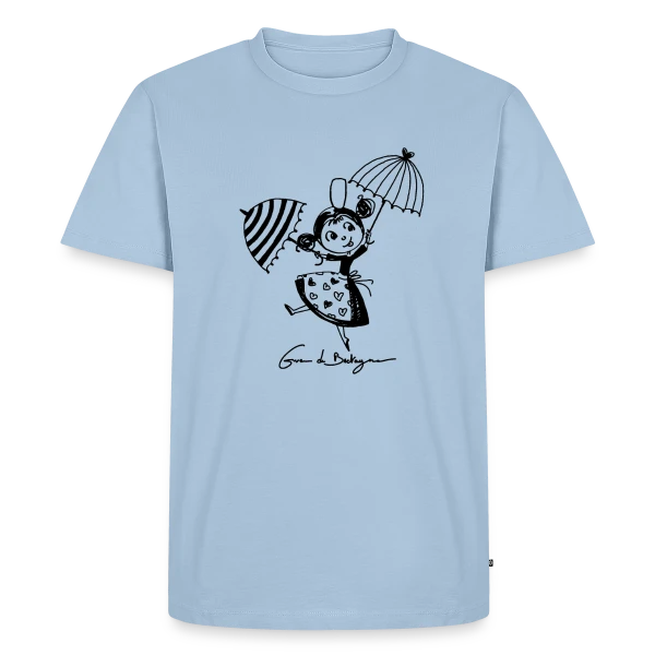 Maquette de T-shirt Premium bio Homme « Bigoudène Joyeuse Parapluies » à personnaliser