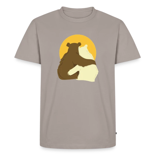 Maquette de T-shirt Premium bio Homme « Duo Papa Ours & Maman Ourse - Amour Familial » à personnaliser